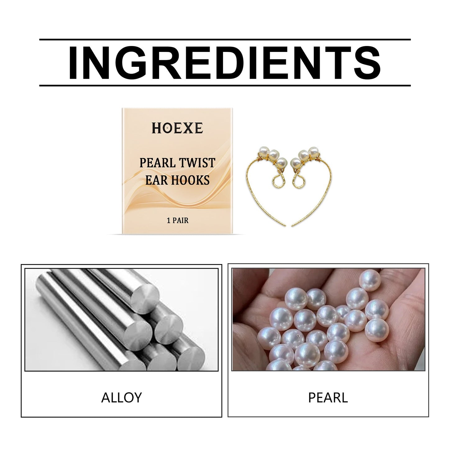 HOEXE Pearl Twist Earrings