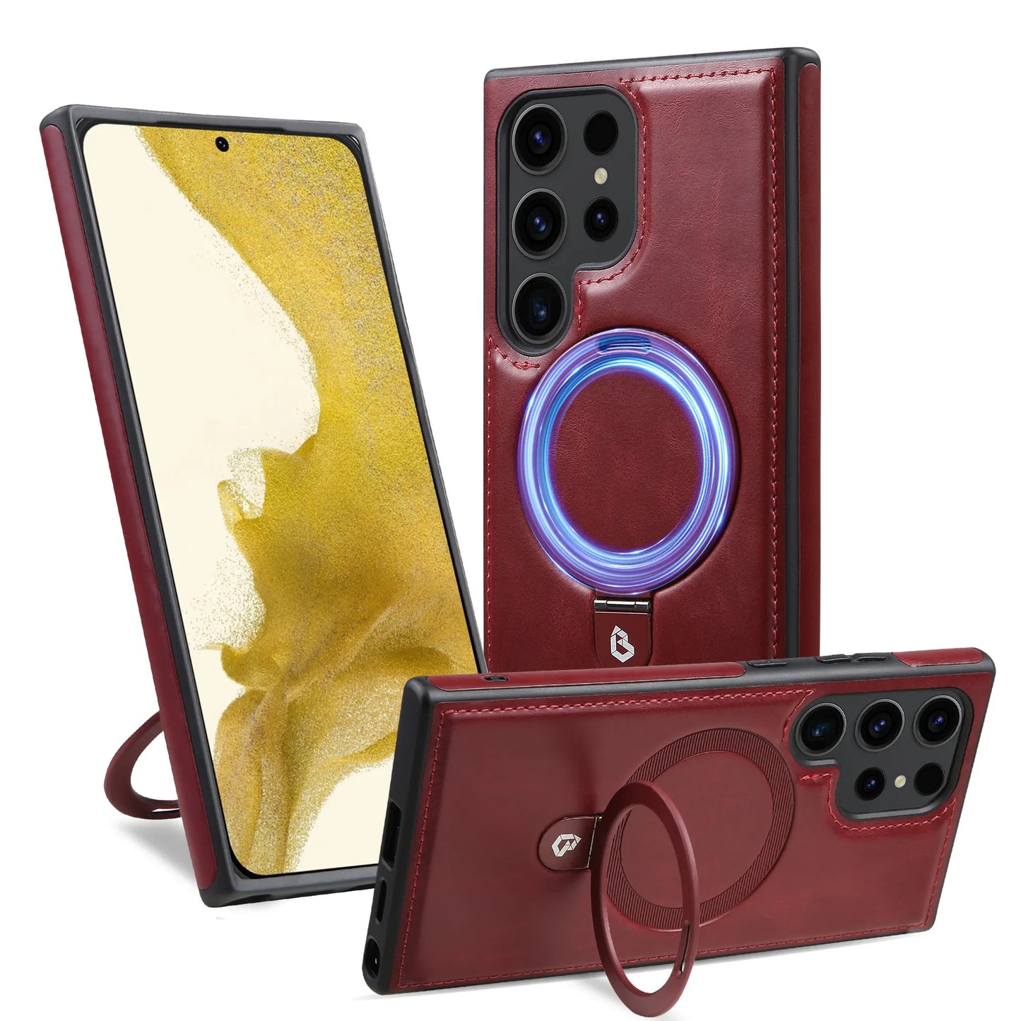 Full Faux Leather Shockproof Magnetic Case for Samsung S23-S25 Series