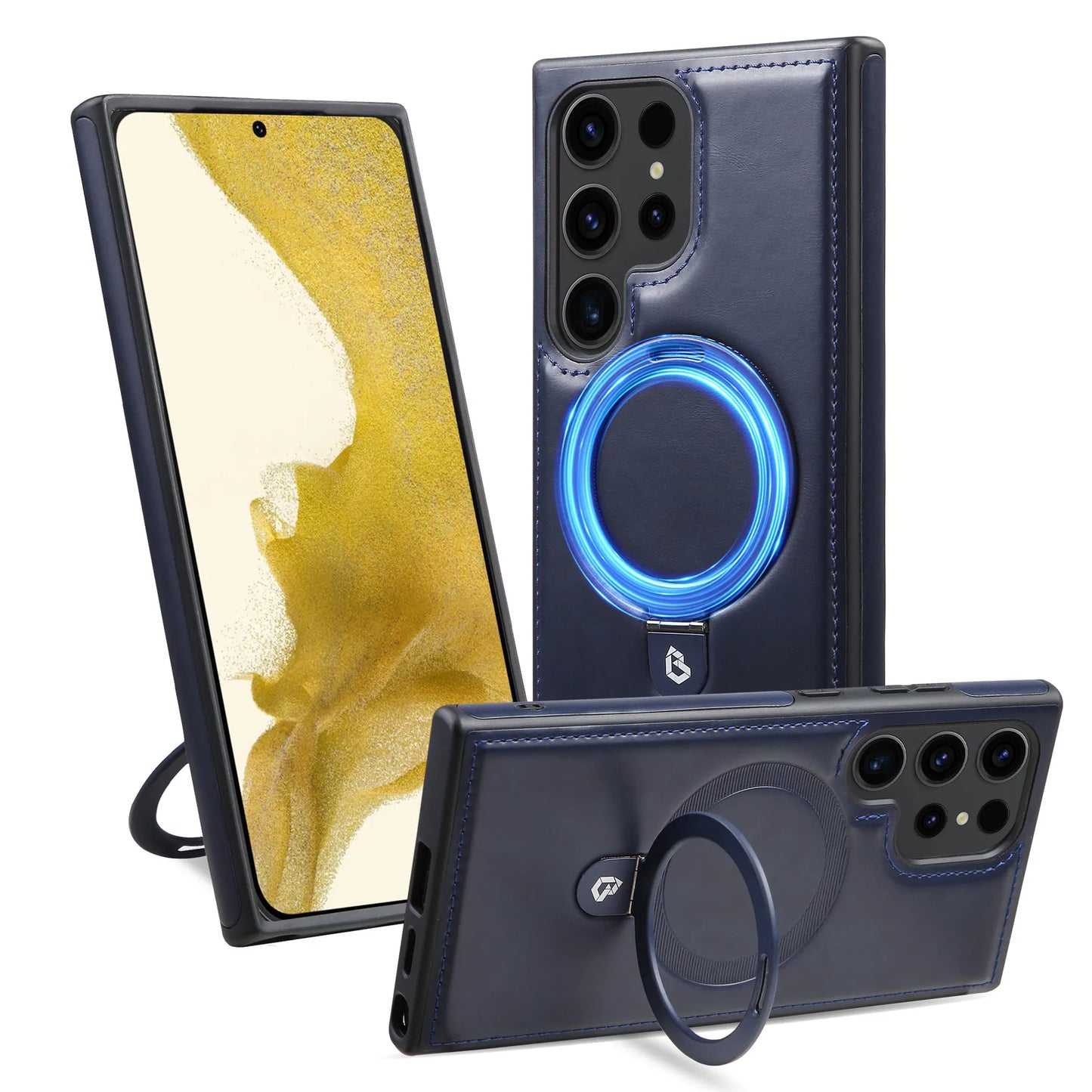 Full Faux Leather Shockproof Magnetic Case for Samsung S23-S25 Series