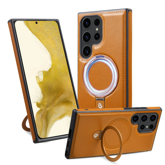Full Faux Leather Shockproof Magnetic Case for Samsung S23-S25 Series