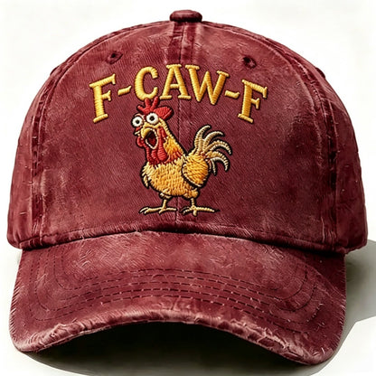 Retro Rooster Print Baseball Cap