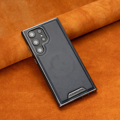 Leather Exterior and Suede Interior Luxury Case Cover for Samsung Galaxy S23-S25 Series