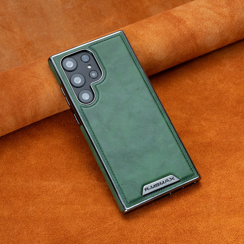 Leather Exterior and Suede Interior Luxury Case Cover for Samsung Galaxy S23-S25 Series