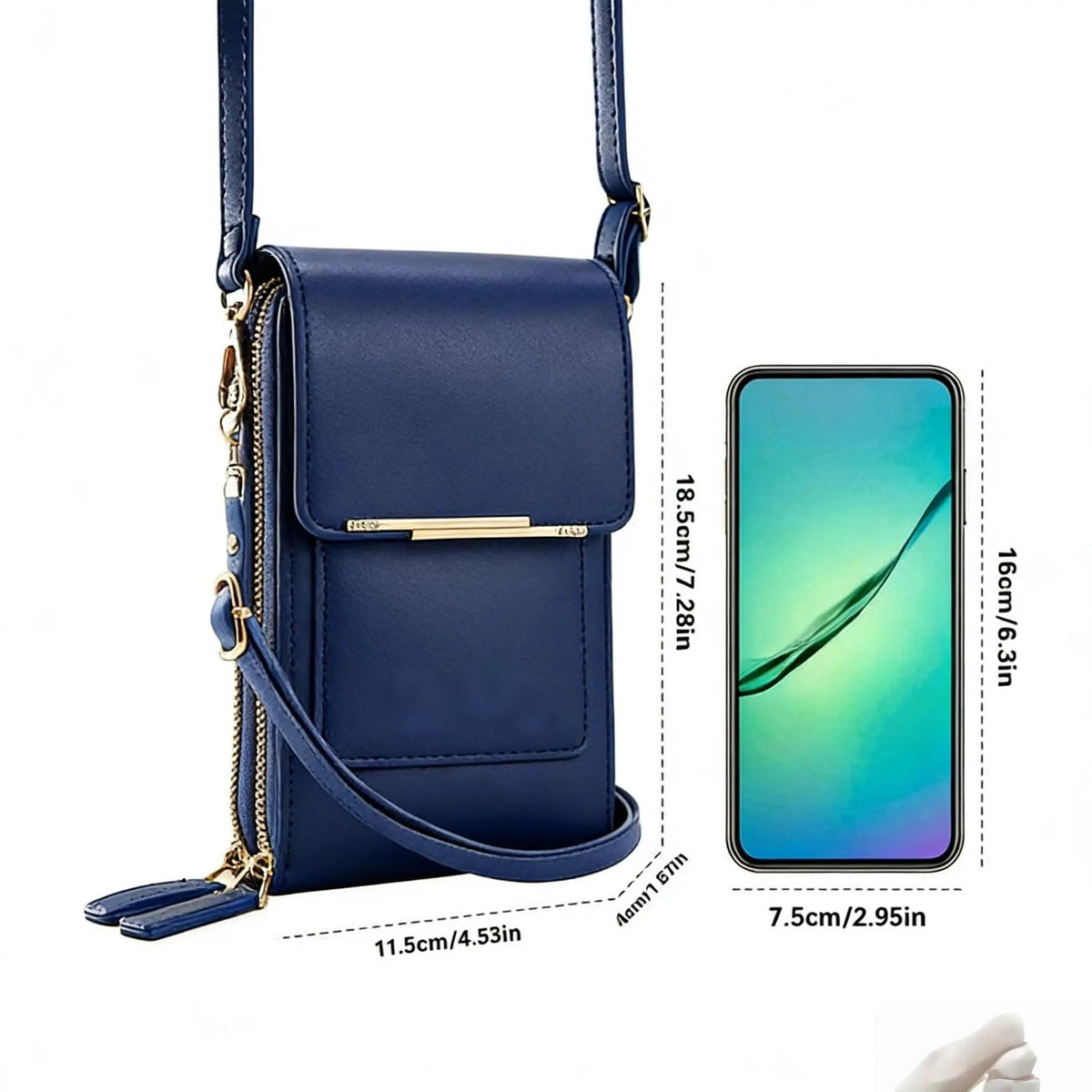 🏆👜📱 Simple and elegant women's touchscreen crossbody phone wallet