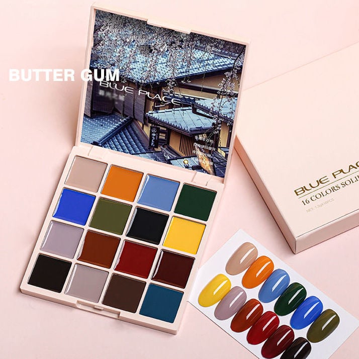 16 Color Solid Canned Nail Polish Gel Nail Salon Gel Semi Permanent Varnishes Hybrid Nails Gel For Nail Art UV LED