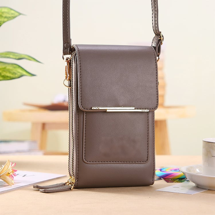 🏆👜📱 Simple and elegant women's touchscreen crossbody phone wallet