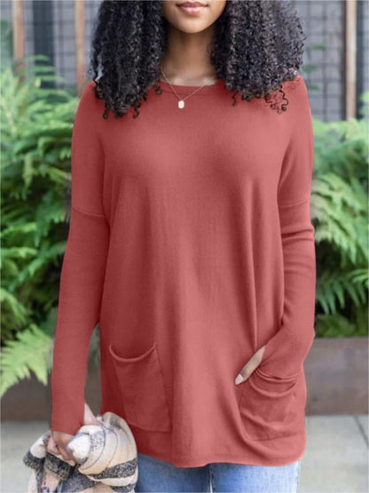 🍁New for autumn✨LONG SLEEVE THUMBHOLE SWEATER POCKET TUNIC