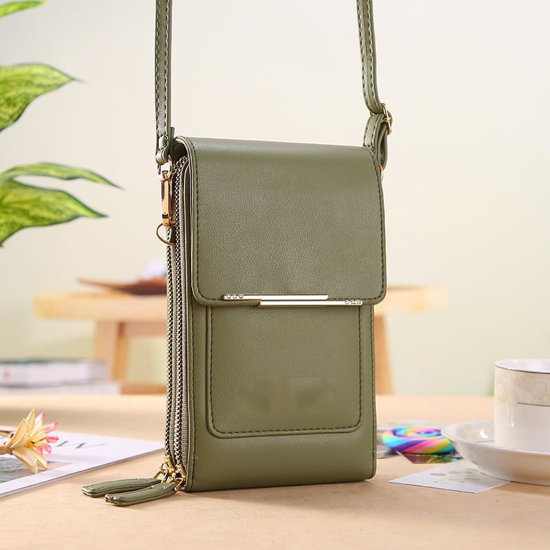 🏆👜📱 Simple and elegant women's touchscreen crossbody phone wallet