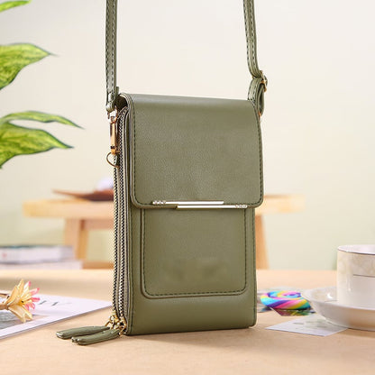 🏆👜📱 Simple and elegant women's touchscreen crossbody phone wallet
