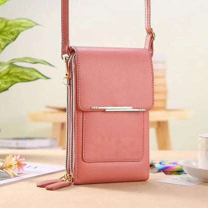 🏆👜📱 Simple and elegant women's touchscreen crossbody phone wallet