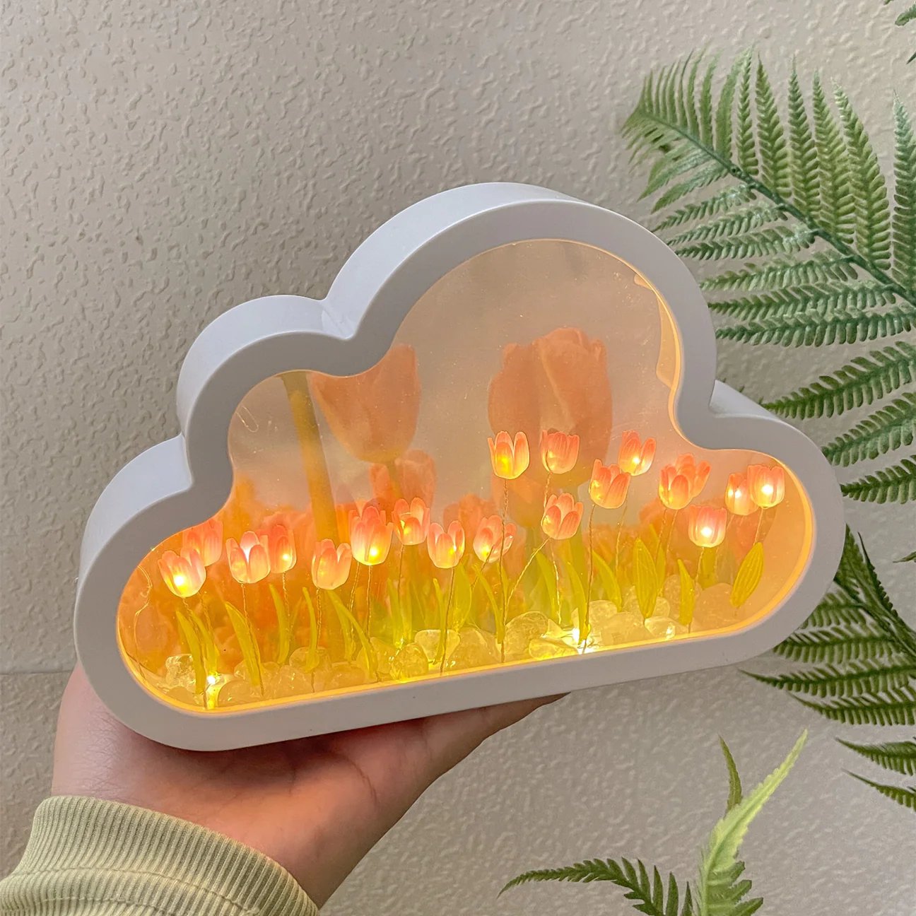 🎅Christmas Specials🎁Magic Cube DIY Tulip Mirror Light(Cloud Shapes)