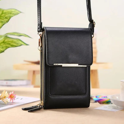 🏆👜📱 Simple and elegant women's touchscreen crossbody phone wallet