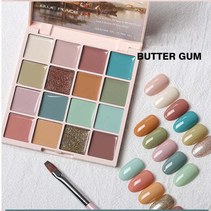 16 Color Solid Canned Nail Polish Gel Nail Salon Gel Semi Permanent Varnishes Hybrid Nails Gel For Nail Art UV LED
