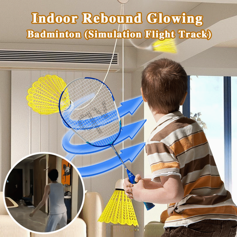 🔥Winter indoor sports🔥Indoor Bounceable Luminous Badminton Trainer
