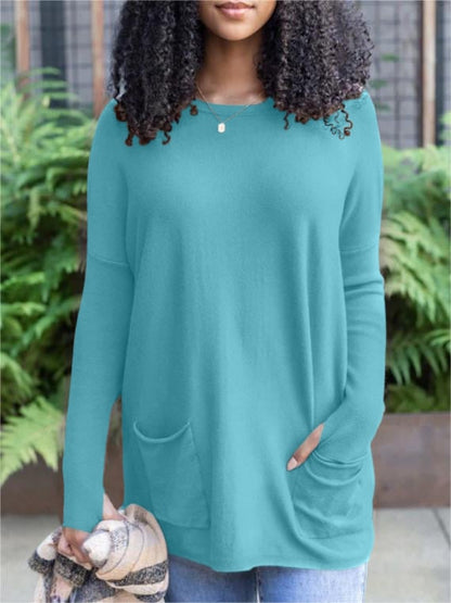 🍁New for autumn✨LONG SLEEVE THUMBHOLE SWEATER POCKET TUNIC