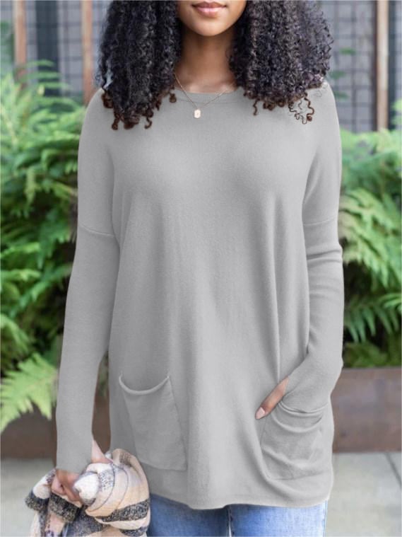 🍁New for autumn✨LONG SLEEVE THUMBHOLE SWEATER POCKET TUNIC