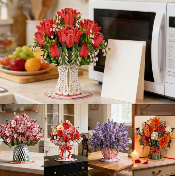 🏆95K+ SOLD! 🌼💌 Forever-Blooming 3D Flower Pop-Up Card– Personalized Love Message & Everlasting Bloom 🎁