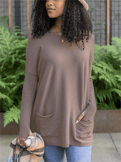🍁New for autumn✨LONG SLEEVE THUMBHOLE SWEATER POCKET TUNIC
