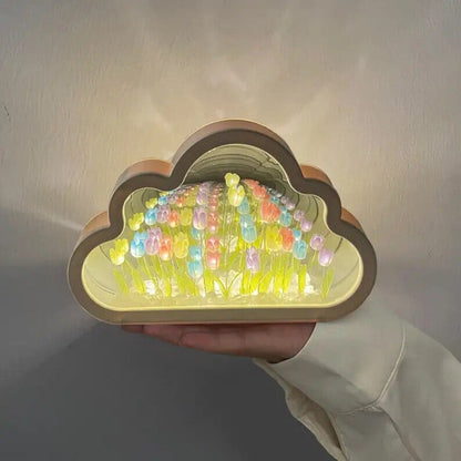 🎅Christmas Specials🎁Magic Cube DIY Tulip Mirror Light(Cloud Shapes)