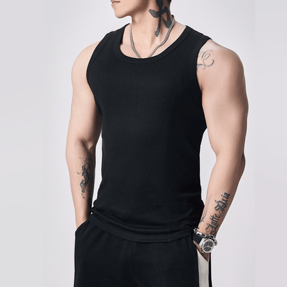 Men's Wide Strap Ribbed Tank Top