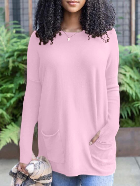 🍁New for autumn✨LONG SLEEVE THUMBHOLE SWEATER POCKET TUNIC