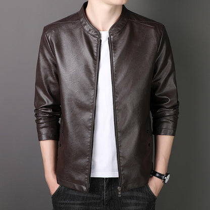 🔥Clearance Sale🔥Men's Stand Collar Faux Leather Jacket