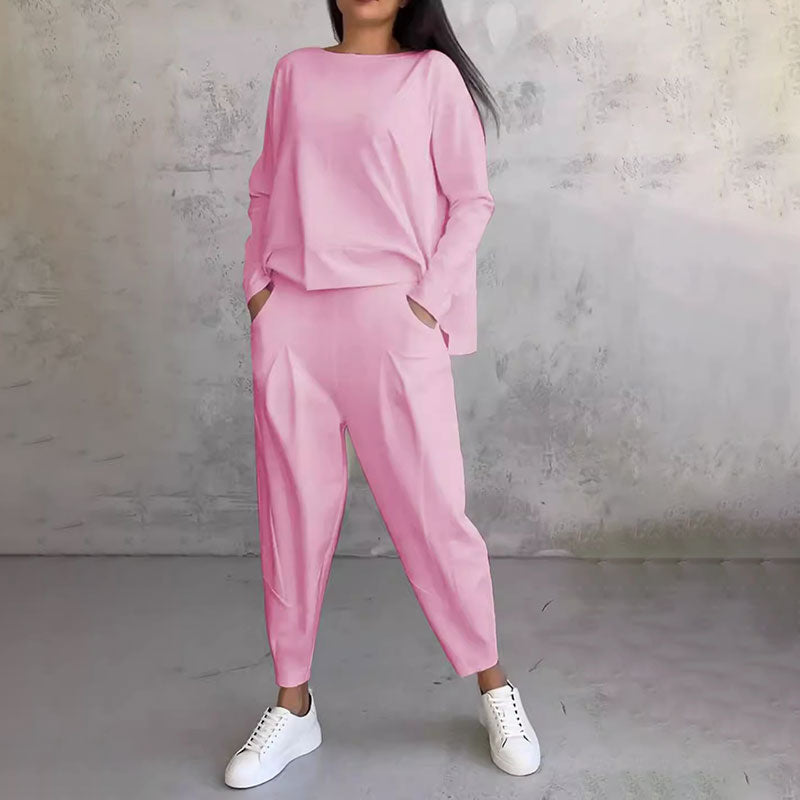 🎉HOT SALE💖Round-Neck Long-Sleeved Top ＆ Pants 2-Piece Set