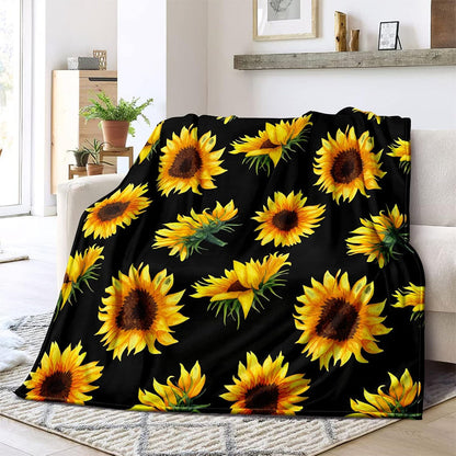 FORCOZY-PRO Soft Cozy Sunflower Cow Print Blanket(Extended lengths are sold)