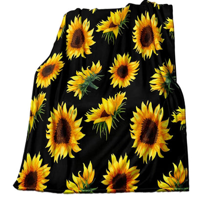 FORCOZY-PRO Soft Cozy Sunflower Cow Print Blanket(Extended lengths are sold)