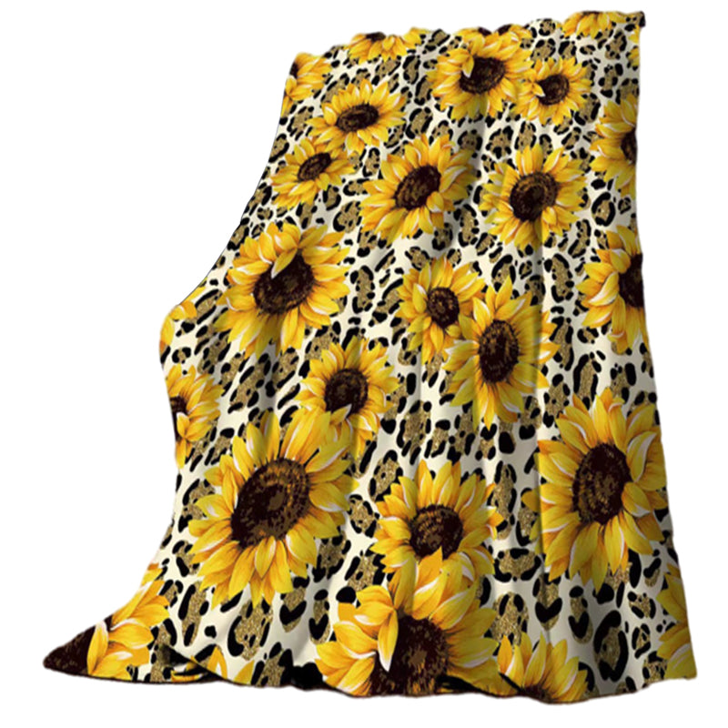 FORCOZY-PRO Soft Cozy Sunflower Cow Print Blanket(Extended lengths are sold)