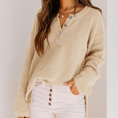 🍁New for autumn✨Henley Waffle Knit Sweater