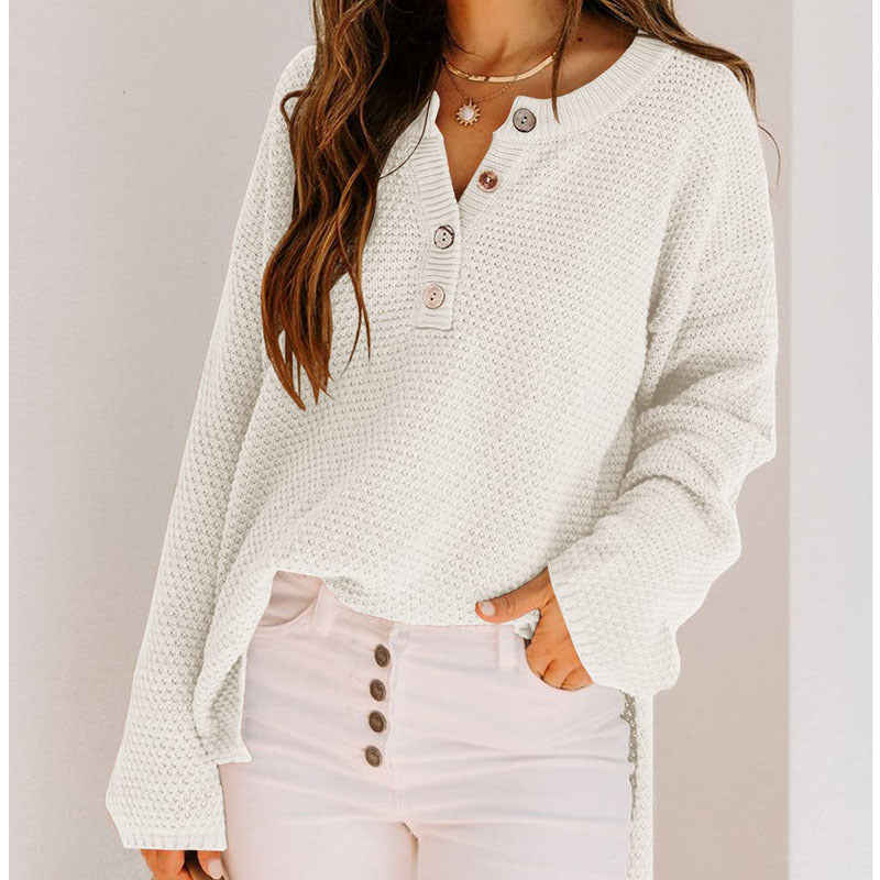 🍁New for autumn✨Henley Waffle Knit Sweater