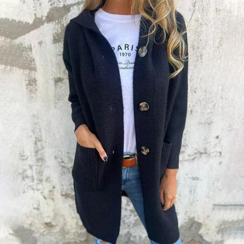 🖤Early Black Friday Sale:50% OFF🎉Button-down cardigan with hood for women