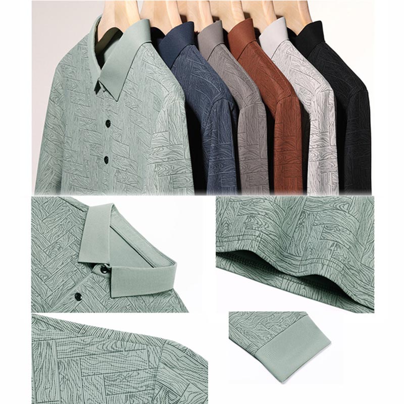 🍁New for autumn✨Men’s Elegant Casual 3-button Lapel Collar Long-sleeve T-shirt