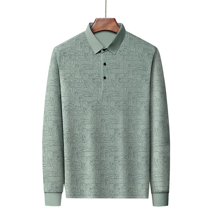 🍁New for autumn✨Men’s Elegant Casual 3-button Lapel Collar Long-sleeve T-shirt