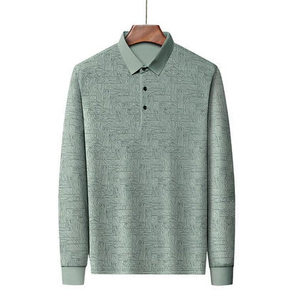 🍁New for autumn✨Men’s Elegant Casual 3-button Lapel Collar Long-sleeve T-shirt