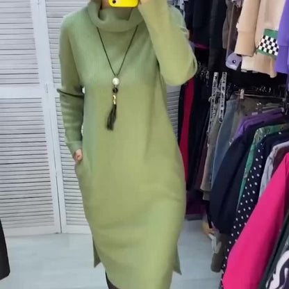 🍁New for autumn✨ Long Sleeve Split Pullover Dress