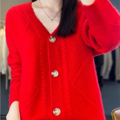 🎉Black Friday Series - Early Bird Price💖Loose Slouchy Faux Cashmere Button Front Cardigan Sweaters