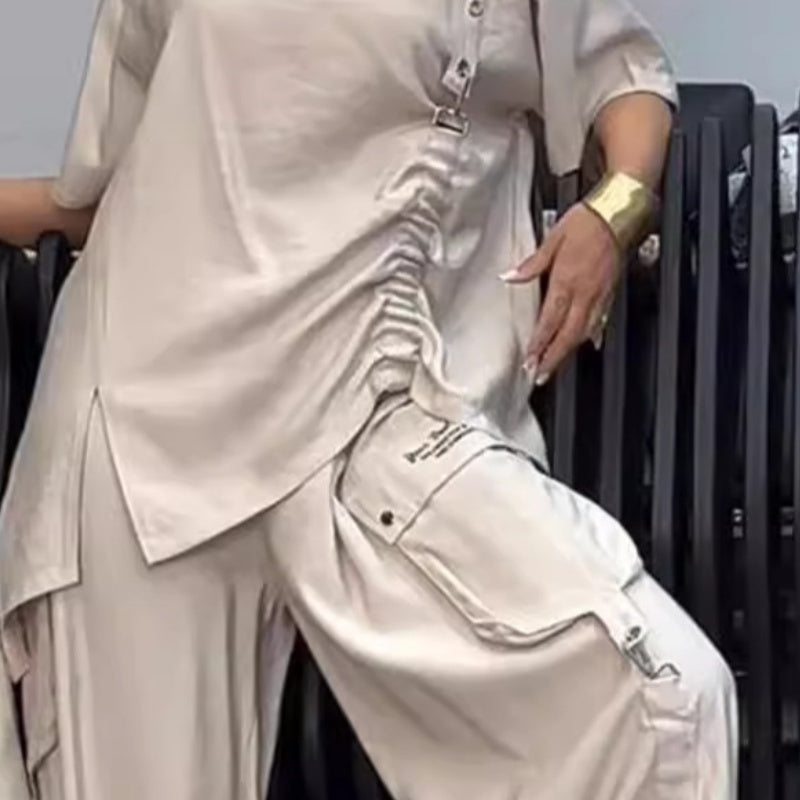 🎉Black Friday Series - Early Bird Price💖Women's Round Neck T-Shirt and Trousers Two-Piece Suit