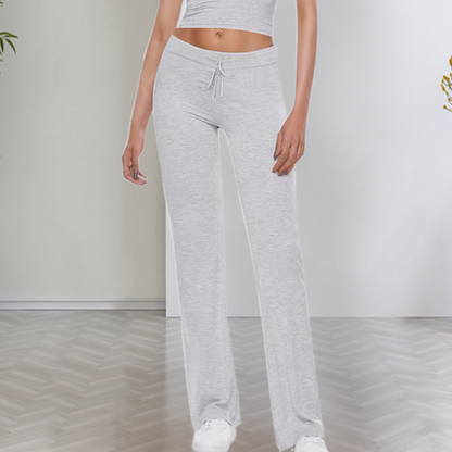 🍁New for autumn✨ Casual Solid Color T-Shirt & Straight Leg Pants Set