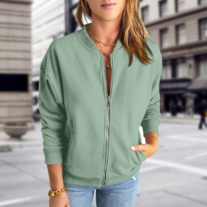 🍁New for autumn✨Women's Casual Zippered Jacket