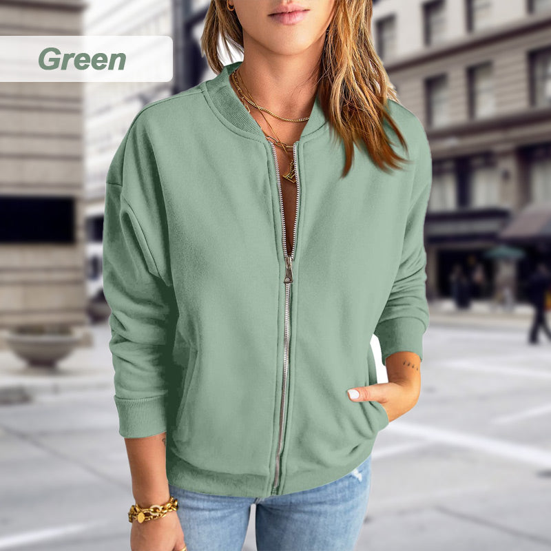 🍁New for autumn✨Women's Casual Zippered Jacket