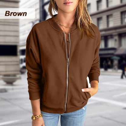🍁New for autumn✨Women's Casual Zippered Jacket
