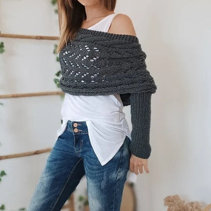 🍁New for autumn✨Knitted Cable Wrap Shrugs For Women