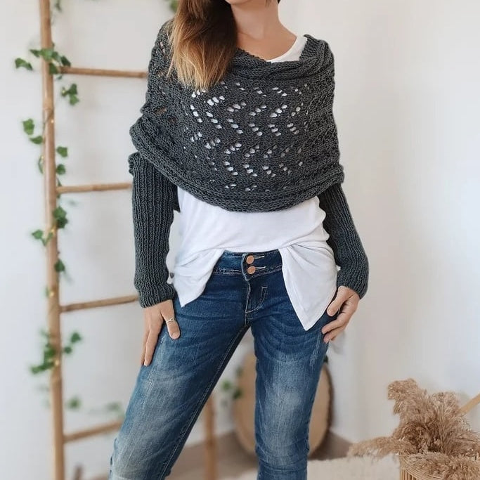 🍁New for autumn✨Knitted Cable Wrap Shrugs For Women