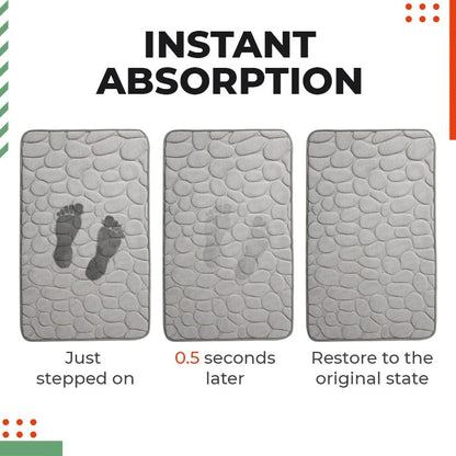 🎁Clearance Sale 49% OFF💥Memory Foam Embossed Soft Stone Bathroom Non-slip Carpet