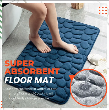 🎁Clearance Sale 49% OFF💥Memory Foam Embossed Soft Stone Bathroom Non-slip Carpet