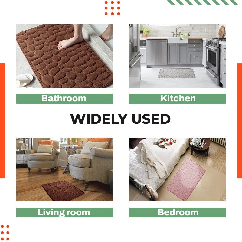 🎁Clearance Sale 49% OFF💥Memory Foam Embossed Soft Stone Bathroom Non-slip Carpet