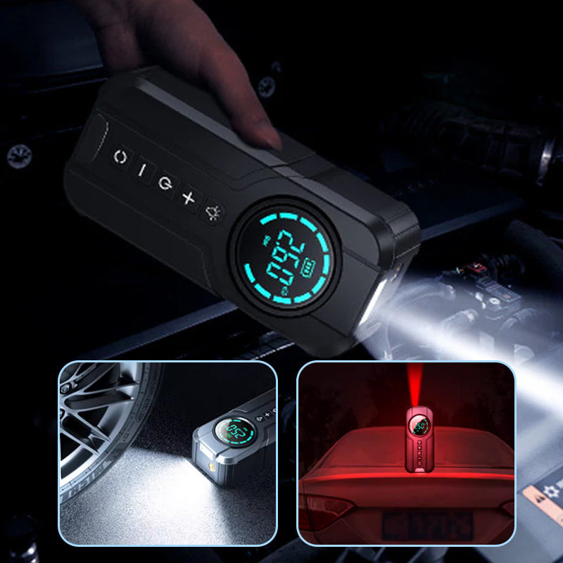 Emergency starter power bank & car air pump