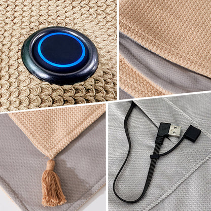 🎊Holiday Sale❄️Portable Soft Zipper Electric Heated Blanket Shawl☀️
